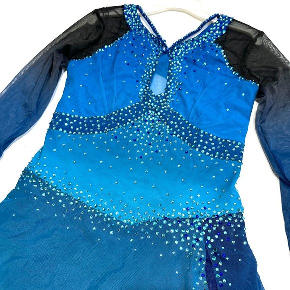 New Figure Skating Dress Size 12 (7~10T) with Hair Scrunchies 125~135cm - Picture 4 of 9